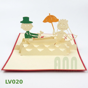 Carte d'invitation de mariage pop-up 3D personnalisée avec motif voilier, enveloppe et boîte en papier découpée à la main – Offre de Thanksgiving - Product Image 6