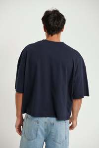 Premium Street Oversized Men's shirts Cotton <b>Drop</b> Shoulder Boxy Crop Tee Custom Logo Printing Blank Apparel OEM Supply - Product Image 5