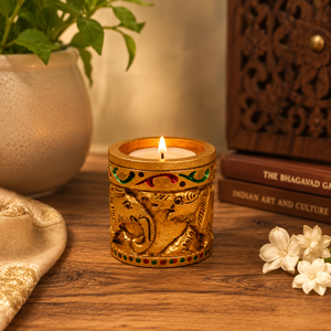 Handcrafted Wooden <b>Elephant</b> Candle Stand | Traditional Hand-Painted Thanksgiving Home <b>Decor</b> From Rajasthan - Product Image 6