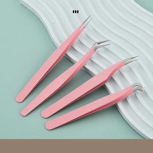 Pinzas para Extensión de Pestañas, 1/2/4/6 Piezas, Color Rosa, Acero Inoxidable, Alta Precisión, para Volumen, Herramientas de Maquillaje - Product Image 2