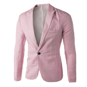 Men Long Sleeve Lapel <b>Suit</b> Fashion Solid Slim One <b>Button</b> Male Business Wedding <b>Suit</b> <b>Button</b> Buckle Formal Jacket - Product Image 1