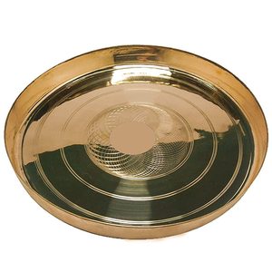 Assiette de dîner Kansa lourde, finition mate, en laiton doré, Thali traditionnel, assiette de service Pital pour la maison, la cuisine et la Pooja - Product Image 3
