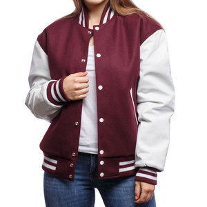 2026 New Arrivals Breathable Comfortable Stand Collar Raw Processing Customized High Street Women Varsity <b>Jackets</b> Eco-Friendly - Product Image 1