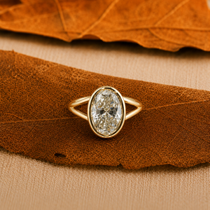 Bague de fiançailles pour femme, luxueuse et élégante, 4 carats, or jaune 14K 10K, diamant taille ovale, style classique, diamant de laboratoire certifié IGI - Product Image 1