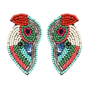 Pendientes Artesanales Clásicos Étnicos de Algodón con Cuentas, Ligeros, Personalizables, con Forma de Mariposa, Bordado con Cuentas de Semillas, Suministros para Abalorios - Product Image 2