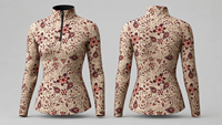 Vêtements de sport OEM personnalisés : Sous-vêtements thermiques de ski à fermeture éclair 1/4, T-shirts de compression respirants, Pantalons respirants, T-shirts pour la course hivernale et l'équitation