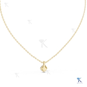 Lab Grown Diamond Solitaire <b>Pendant</b> Necklace 14K 18K <b>Solid</b> <b>Gold</b> Fine Women Minimalist Dainty Jewelry Supplier Wholesale Gift - Product Image 5