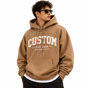Nouveau design, vente chaude, sweat à capuche oversize pour homme, couleur unie, coton molletonné, style streetwear décontracté, sweats à capuche oversize d'hiver - Product Image 2