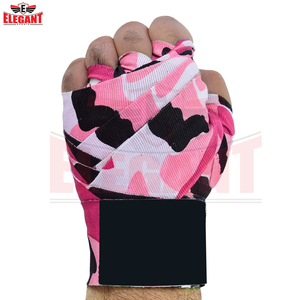 Vendas de Protección para Muñecas para Entrenamiento de Artes Marciales y Fitness para Mujeres, con Logotipo Personalizado, Color Rosa Claro, de Algodón Elástico, para Boxeo - Product Image 4