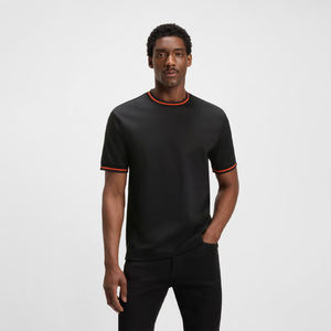 Camiseta de Algodón de Punto para Hombre, Corte Ajustado, de Alta Calidad, Personalizada, Manga Corta, Cuello Redondo, Informal, de Secado Rápido, Estampado Sólido, Nuevo Diseño - Product Image 1