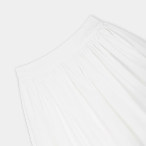 Trendy White Long Flared Pleated Women's <b>Maxi</b> <b>Skirt</b> | Jiah <b>Skirt</b> for Elegant Casual Office Wear | LAVIEM - Product Image 5