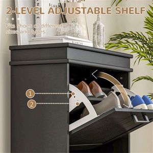 Black Shoe Storage Cabinet Practical Shoe Racks Organization Solution - Product Image 4