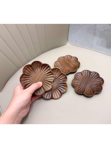 Handmade Wooden Flower Shaped Coasters Traditional Chinese Design <b>Table</b> Mats Pads From IMELESS CRAFT - Product Image 2