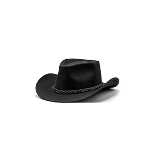 Wholesale Unisex Distressed Black Leather Cowboy <b>Hat</b> Waterproof <b>Western</b> Rider <b>Hat</b> Travel Sun Cap Custom Band and Logo - Product Image 2