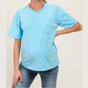 100% Cotton Pregnancy Women Maternity T-<b>shirts</b> Oversized Drop Shoulder Crewneck Breastfeeding T-<b>Shirt</b> Nursing Tees Breathable - Product Image 3