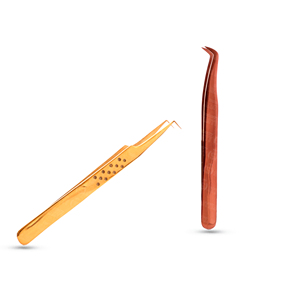 Pinzas de Acero Inoxidable para Extensión de Pestañas en Oferta, Color Dorado y Oro Rosa, Antiestáticas, Diseño Confortable, Fácil de Agarrar, Longitud de 12-14 cm - Product Image 1
