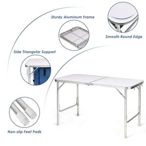 Tavolo da Campeggio Regolabile in Altezza, Portatile e Pieghevole, Quadrato in Metallo con Design Moderno per Parchi - Product Image 4