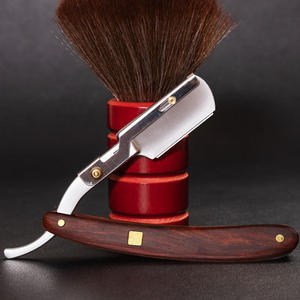 Navaja de Afeitar Recta con Mango de Madera para Hombre, con Hoja Única de Acero Inoxidable para Afeitar Cuerpo, Cara y Axilas, Uso en Barberías - Product Image 3