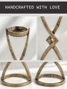 <b>Hourglass</b> Candle Stand Elegant Metal Candle Holder with Modern Sculptural Design for Home Decor Gifting - Product Image 3
