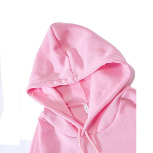 Sudadera con Capucha Rosa Unisex, Cierre de Cremallera, Corte Regular, Estilo Oversize, Color Sólido, Informal, para Otoño, 100% Algodón, Felpa Francesa - Product Image 3