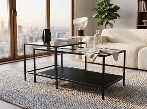 Table d'appoint en métal pour appartement, table basse en métal pour salon, table console - Product Image 3