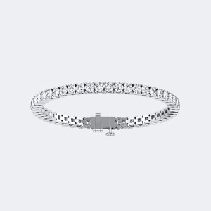 9.27CTW 18k <b>Gold</b> Plated Round Prong-<b>Set</b> E Color for Certified Unisex Diamond Tennis Bracelet - Product Image 2