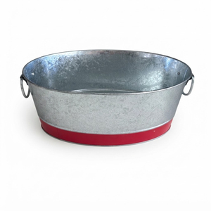 Custom Logo Galvanized Steel Beverage Tub With Handles Large Oval Metal Ice Bucket For Wine And Beer Leak-Proof <b>Drink</b> <b>Cooler</b> - Product Image 3