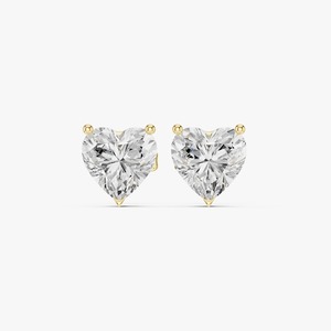 Pendientes de Diamantes Cultivados en Laboratorio con Corte Corazón de 2.15CTW, Oro Amarillo de 9K, 3 Puntas, Joyería Fina al por Mayor OEM - Product Image 5