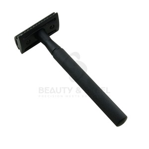 Ensemble de rasoirs de sécurité à double tranchant réutilisables en or rose avec manche en métal pour le visage - Product Image 4
