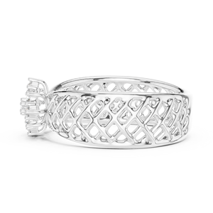 TRENDY LAB GROWN DIAMOND Women's Ring <b>Set</b> 18KT Solid White Gold Rhodium Plated Certified Engagement Wedding Party <b>Valentine</b> - Product Image 3