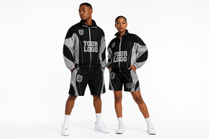 Top Selling Women's Lightweight Windbreaker Jacket and Shorts <b>Set</b> Custom Streetwear Athletic Nylon Tracksuit For Women - Product Image 2