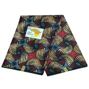 Tela africana de alta calidad, moderna y a la moda, con estampado de cera auténtica, 100% algodón, con diseño floral, 6 yardas, para decoración del hogar. - Product Image 4