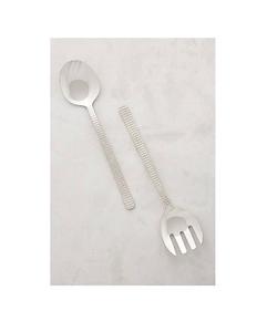 Cuchara y tenedor para ensalada de metal duradero con superficie pulida para recepción de bodas y servicio de hotel - Product Image 1