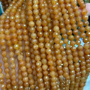 Cuentas facetadas de aventurina naranja, cuentas redondas de piedras preciosas naturales, hebra para hacer joyas, manualidades DIY - Product Image 4