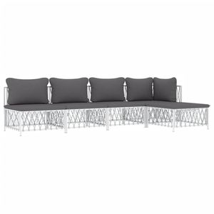 Set Lounge da Giardino Bianco e Grigio Scuro - Product Image 3