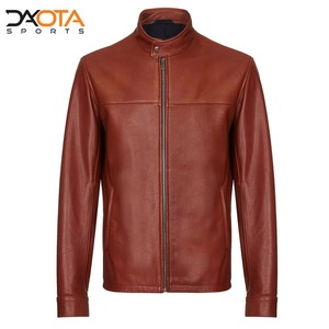 แจ็คเก็ตหนังแท้สไตล์วินเทจสำหรับฤดูหนาว ระบายอากาศได้ดี  แบบยูนิเซ็กซ์  หนังแกะและหนังวัวแท้  ปิดด้วยซิปเรียบง่าย  สไตล์ไบค์เกอร์มอเตอร์ไซค์ - Product Image 5
