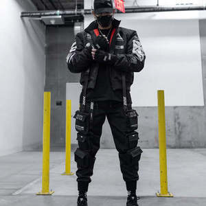 Chaqueta Cyberpunk Techwear para Hombre, Estilo Bomber Táctica, Cortavientos Urbana, Multibolsillos, Estilo Harajuku, Deportiva - Product Image 2