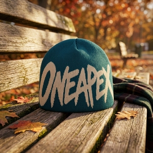 Custom Teal Knit Beanie Hat Cream Custom Logo Ribbed <b>Winter</b> <b>Cap</b> Unisex Streetwear Fashion Headwear Wholesale OEM Manufacturer - Product Image 4