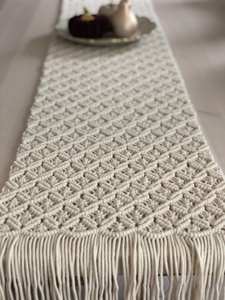 Camino de Mesa Bohemio de Lujo, Tejido a Mano con Macramé y Encaje de Algodón, Decoración para Mesa de Comedor, Bodas, Fiestas y Cenas - Product Image 6