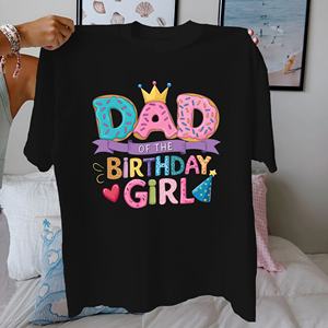 Donut DAD of the BIRTHDAY GIRL Camiseta cómoda de algodón puro para mujer - Product Image 2