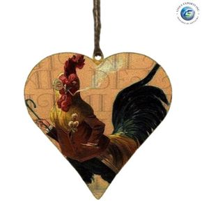 Heart Shaped Rooster <b>Ornament</b> Custom Printed Hanging Decoration Handmade Decor Indoor Wholesale <b>Easter</b> Decoration <b>Ornament</b> - Product Image 1