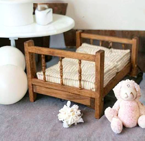 Cama Infantil de Madera Maciza Moderna, Ecológica y Duradera, con Tapicería de Algodón, Cómoda, Tamaño Completo, para Bebés y Niños, Ideal para Accesorios de Fotografía - Product Image 3