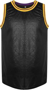 American <b>Flag</b> Embroidered Black Sleeveless Mesh Sports Jersey Yellow Trim Polyester Athletic for Top Lightweight Design for Men - Product Image 2