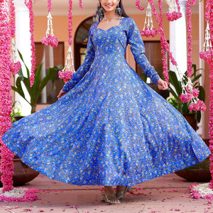 Vestidos estampados para mujer, elegantes, informales, con estampado floral, manga larga, cómodos y a la moda para uso diario. - Product Image 1