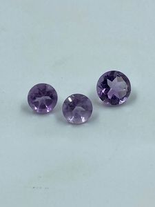 Pierre précieuse améthyste naturelle, coupe arrondie, 2,63 carats, 6-7 mm, violet, 3 pièces pour la fabrication de bijoux - Product Image 4