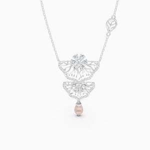 Colgante de hoja de flor con diamantes de 0,86 quilates y piedras de 1,45 quilates en oro amarillo, blanco y rosa de 9 quilates - Product Image 2