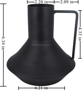 Jarrón de Flores de Metal Negro de Estilo Moderno, Clásico y Rústico, Irrompible, Duradero, Tamaño Personalizable, Decorativo Plano - Product Image 6