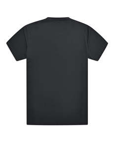 T-shirt en coton noir pour homme Unworth, manches courtes, col rond, coupe classique, couleur unie, respirant, jersey tricoté - Product Image 2