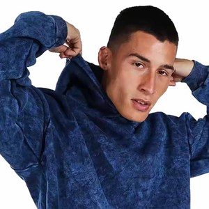 Sweat à capuche streetwear de haute qualité 100% coton, délavé à l'acide et au pierre, style vintage, de fabricant OEM - Product Image 3