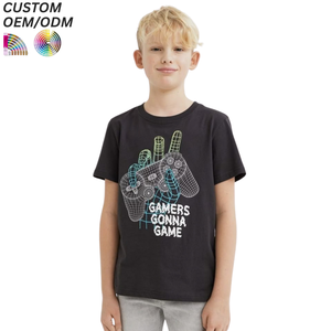 Nouveau T-shirt pour bébés garçons et filles à manches courtes 100% coton respirant et écologique, hauts décontractés amples pour enfants, vêtements d'été - Product Image 1
